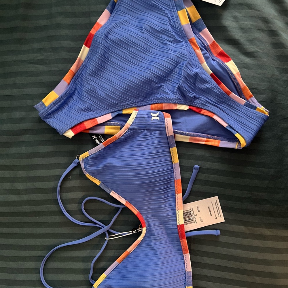 HURLEY Vibrant Blue and Multicolor Women's Bikini Set